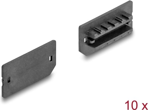 Delock Staubschutz für USB Typ-E Key A oder Key B Buchse 10 Stück schwarz (64286)