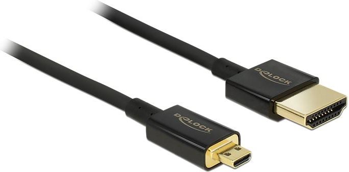 Delock Kabel High Speed HDMI mit Ethernet - HDMI-A Stecker > HDMI Micro-D Stecker 3D 4K 4,5 m Aktiv Slim High Quality (84785)