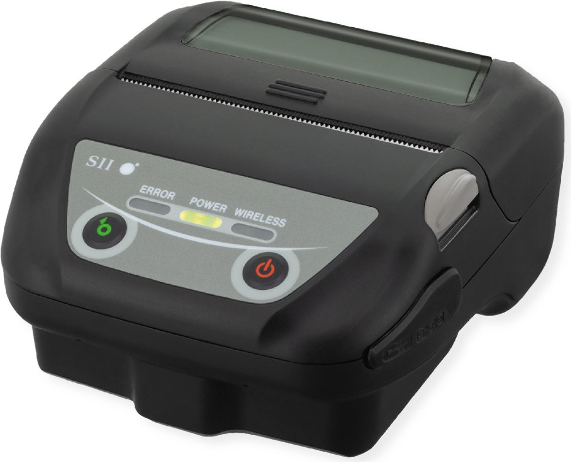 MP-B30 / MP-B30L, 8 Punkte/mm (203dpi), USB, WLAN, Kit (USB), schwarz Mobildrucker, Thermodirekt, Auflösung: 8 Punkte/mm (203 dpi), Medienbreite (max): 80 mm, Druckbreite (max.): 72 mm, 130 mm/Sek, USB, WLAN, inkl.: Kabel (USB), Gürtelclip, Akku, Etikettenrolle, QSG, IP54, Farbe: schwarz (MP-B30L-W46JK1E-EA)