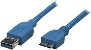 USB3.0 Anschlusskabel Stecker Typ A - Stecker Micro B, Blau 2 m Hersteller: Techly (ICOC-MUSB3-A-020)
