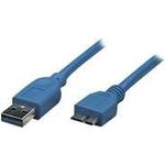 USB3.0 Anschlusskabel Stecker Typ A - Stecker Micro B, Blau 2 m Hersteller: Techly (ICOC-MUSB3-A-020)