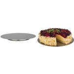 APS Konditorplatte, Durchmesser: 310 mm, Höhe: 30 mm aus Edelstahl matt poliert, stabile Ausführung, mit Fuß - 1 Stück (46)