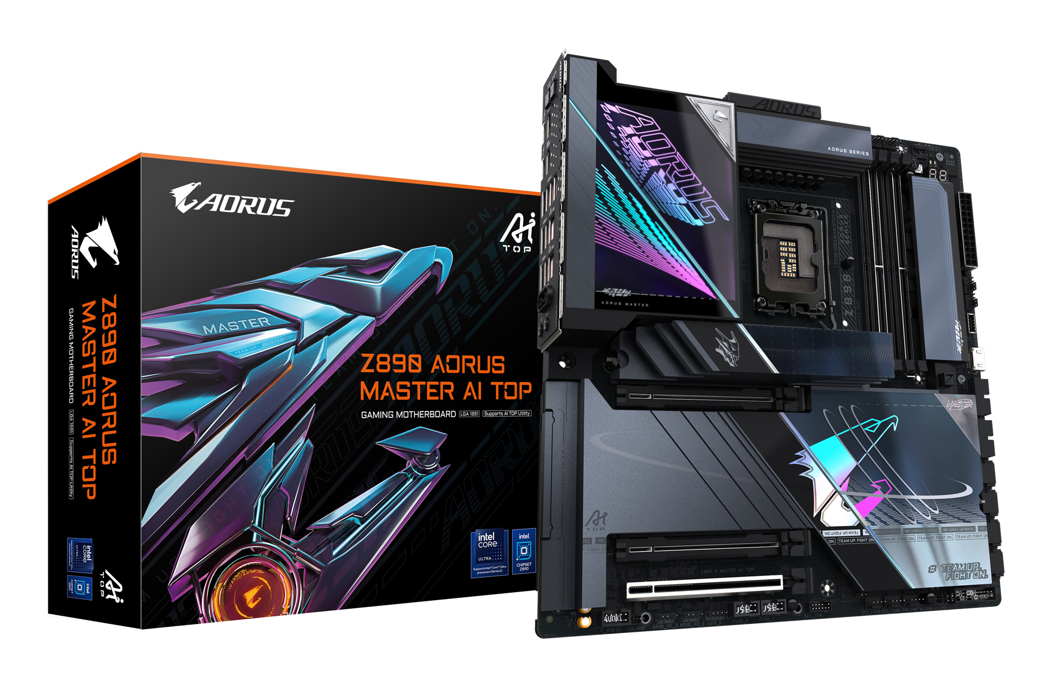 AORUS Z890 MASTER AI TOP Mainboard E-ATX LGA 1851 Wi-Fi 7 USB4 Schwarz