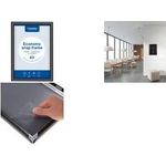 EUROPEL Plakatrahmen Economy, DIN B1, 25 mm, schwarz aus eloxiertem Aluminium, abgerundetes Rahmenprofil 25 mm, - 1 Stück (355068)