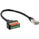 EXSYS GmbH Kabel-Adapter RJ45 Stecker zu 8-pin Terminal Block mit Drucktaster, CAT.6, 30 cm (EX-49121)