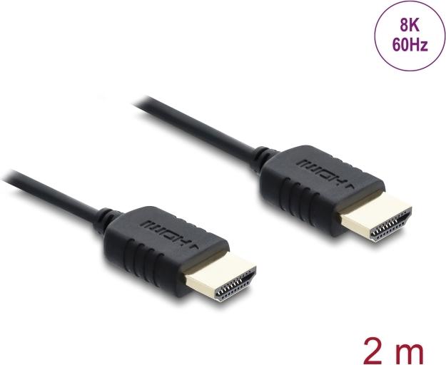 Delock Koaxiales High Speed HDMI Kabel 8K 60 Hz 48 Gbps mit Geflechtmantel (81682)