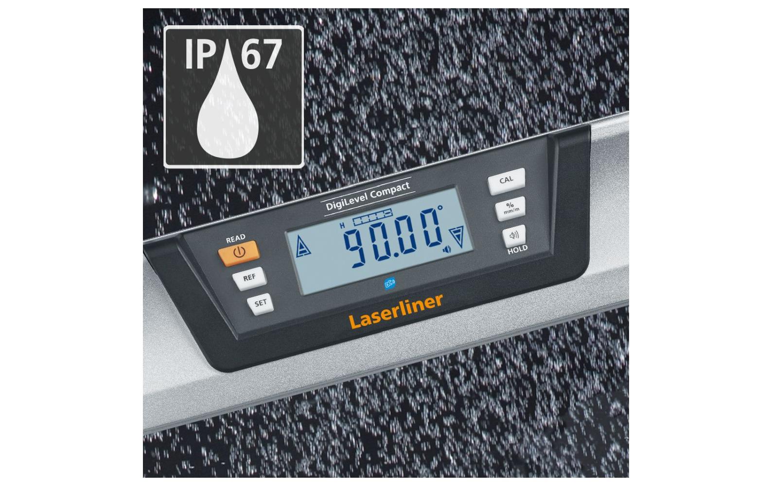 Laserliner DigiLevel Compact Digitale Wasserwaage 0,5 mm/m IP67 Schwarz