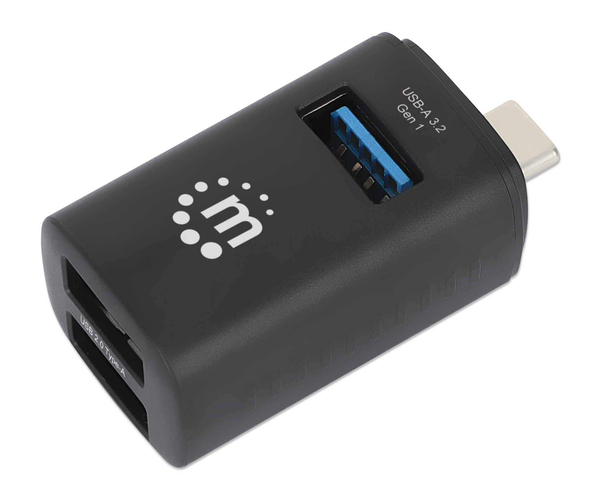 Manhattan 180993 USB-Hub USB Type-C auf 3x USB-A 2 m Schwarz