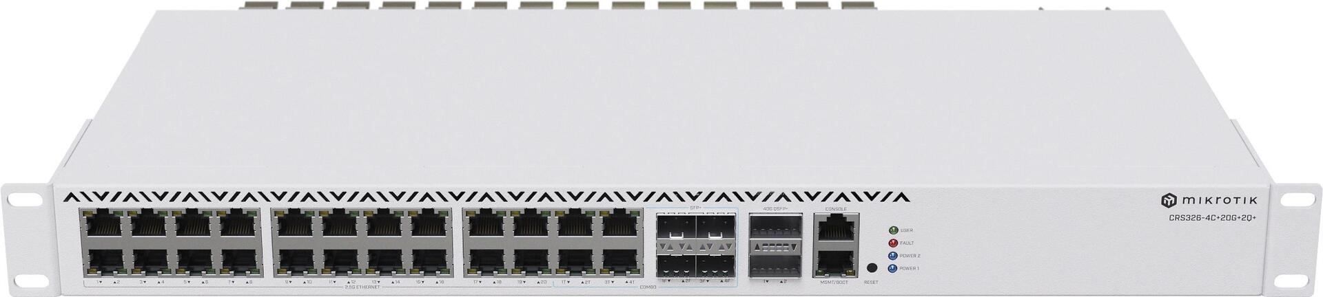 Mikrotik CRS326-4C+20G+2Q+RM Netzwerk-Switch Managed Gigabit Ethernet (10/100/1000) Grau (CRS326-4C+20G+2Q+RM)