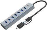 Conceptronic USB-Hub 7-Port 3.0 ->7x3.0 5Gbps grau (HUBBIES21G)