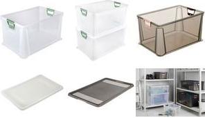 keeeper Aufbewahrungsbox "luis", 64 Liter, grau-transparent Euro-Box, Softgriffe in nordic-red, stapelbar, robust, - 1 Stück (1006843700000)