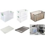 keeeper Aufbewahrungsbox "luis", 64 Liter, grau-transparent Euro-Box, Softgriffe in nordic-red, stapelbar, robust, - 1 Stück (1006843700000)