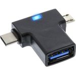 InLine® USB 3.1/2.0 OTG T-Adapter, Typ C Stecker oder Micro-USB an A Buchse (35804)