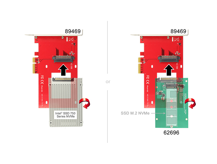 Delock 89469 PCIe 3.0 x4 Karte 1 x intern U.2 NVMe SFF-8639
