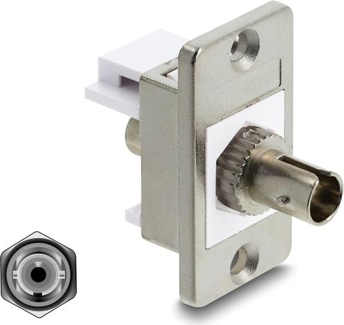 Delock Panel Mount ST Simplex Buchse zu silber weiß (91093)