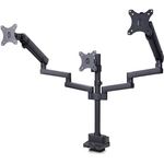 StarTech.com Triple Monitor Desk Mount For Up To Three 27in Screens, VESA 75x75/100x100, Tool-Less Arm Adjustments, C-Clamp/Grommet Mount, Spring-Assisted Arms (3MP2AG-MONITOR-ARM)