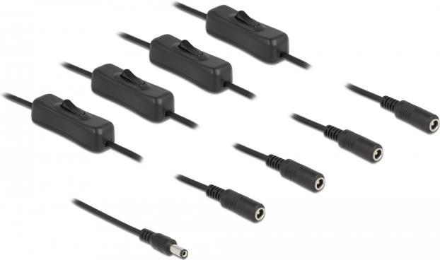 Delock Stromkabel Gleichstromstecker 5,5 x 2,1 mm (M) bis Gleichstromstecker 5,5 x 2,1 mm (W) 2 A (86796)