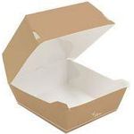 NATURE Star Burgerbox Carta, Klappdeckel, 150 x 150 x 85 mm To-Go-Box aus Pappe, außen braun, rechteckig, hochwertige - 1 Stück (41523)