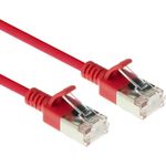 ACT Red 1 meter LSZH U/FTP CAT6A datacenter slimline patch cable snagless with RJ45 connectors (DC7501)