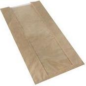 PAPSTAR Sichtstreifenbeutel "pure", 300 x 160 x 60 mm, braun Bäckerbeutel aus Kraftpapier, mit Sichtstreifen aus - 1 Stück (87525)