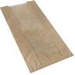 PAPSTAR Sichtstreifenbeutel "pure", 300 x 160 x 60 mm, braun Bäckerbeutel aus Kraftpapier, mit Sichtstreifen aus - 1 Stück (87525)