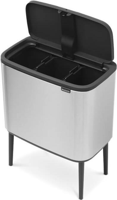 Brabantia 316081 Mülleimer 33 l Rechteckig Edelstahl Schwarz - Edelstahl (31 60 81)