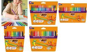 BIC Kids Fasermaler Kid Couleur medium, 36er Kartonetui Strichstärke: 0,8 mm, auswaschbar von Händen und Textilien, - 1 Stück (516820)