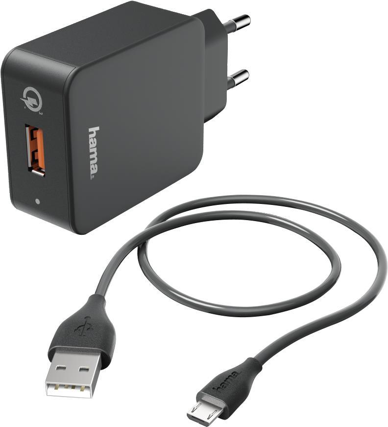 Hama Netzteil 19.5 Watt 3 A QC 3.0 USB auf Kabel: Micro-USB 00133754