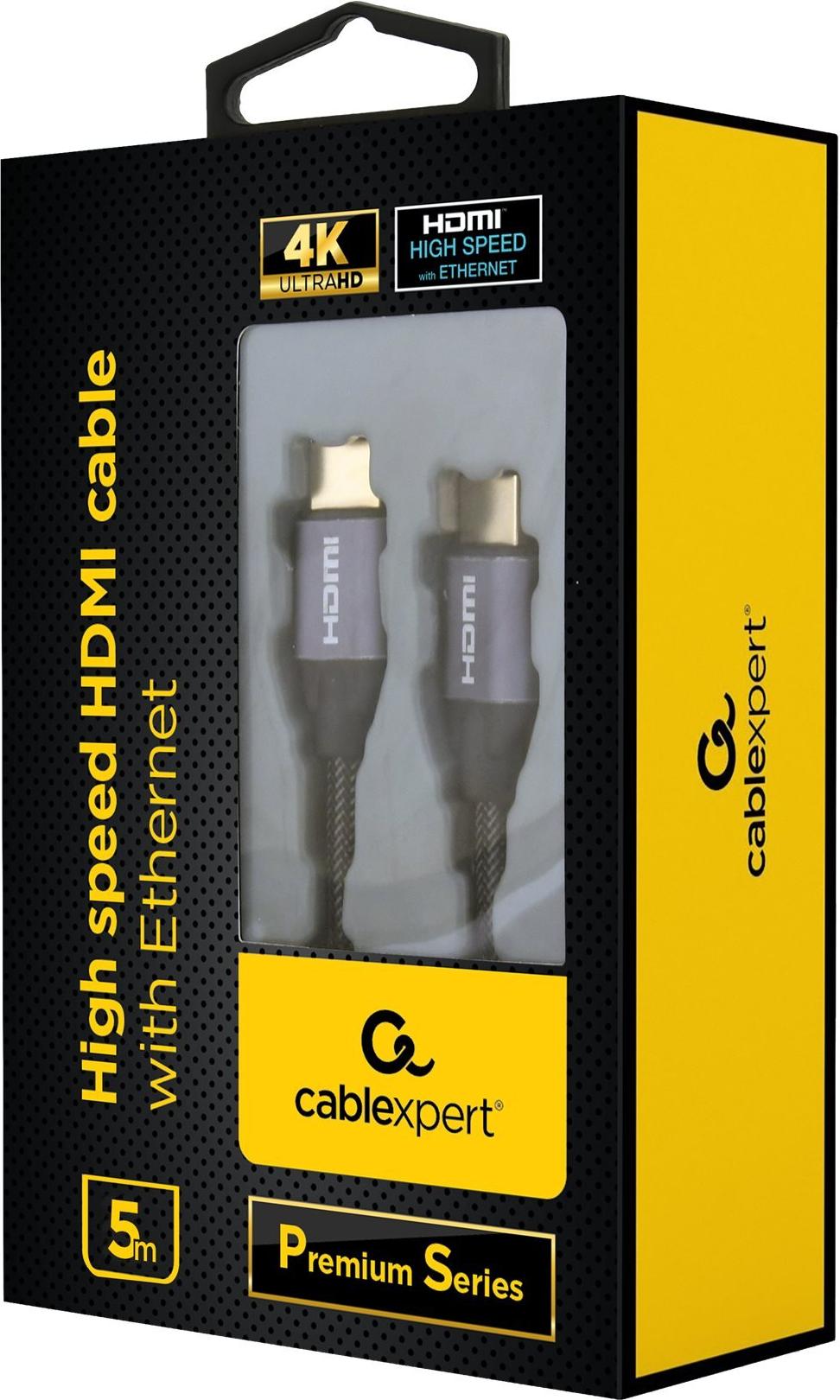 Gembird Cablexpert Premium series CCBP-HDMI-5M 5 m HDMI-Kabel mit Ethernet Grau