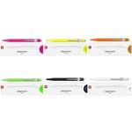 CARAN D'ACHE Druckkugelschreiber 849 POPLINE FLUO, weiß Strichstärke: M, Strichfarbe: blau, sechseckiger Schaft aus - 1 Stück (849.502)