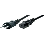 Netzanschlusskabel Schweiz, Stecker an Kaltgerätebuchse, schwarz, 1,8 m Netzanschlusskabel für die Schweiz (35022)