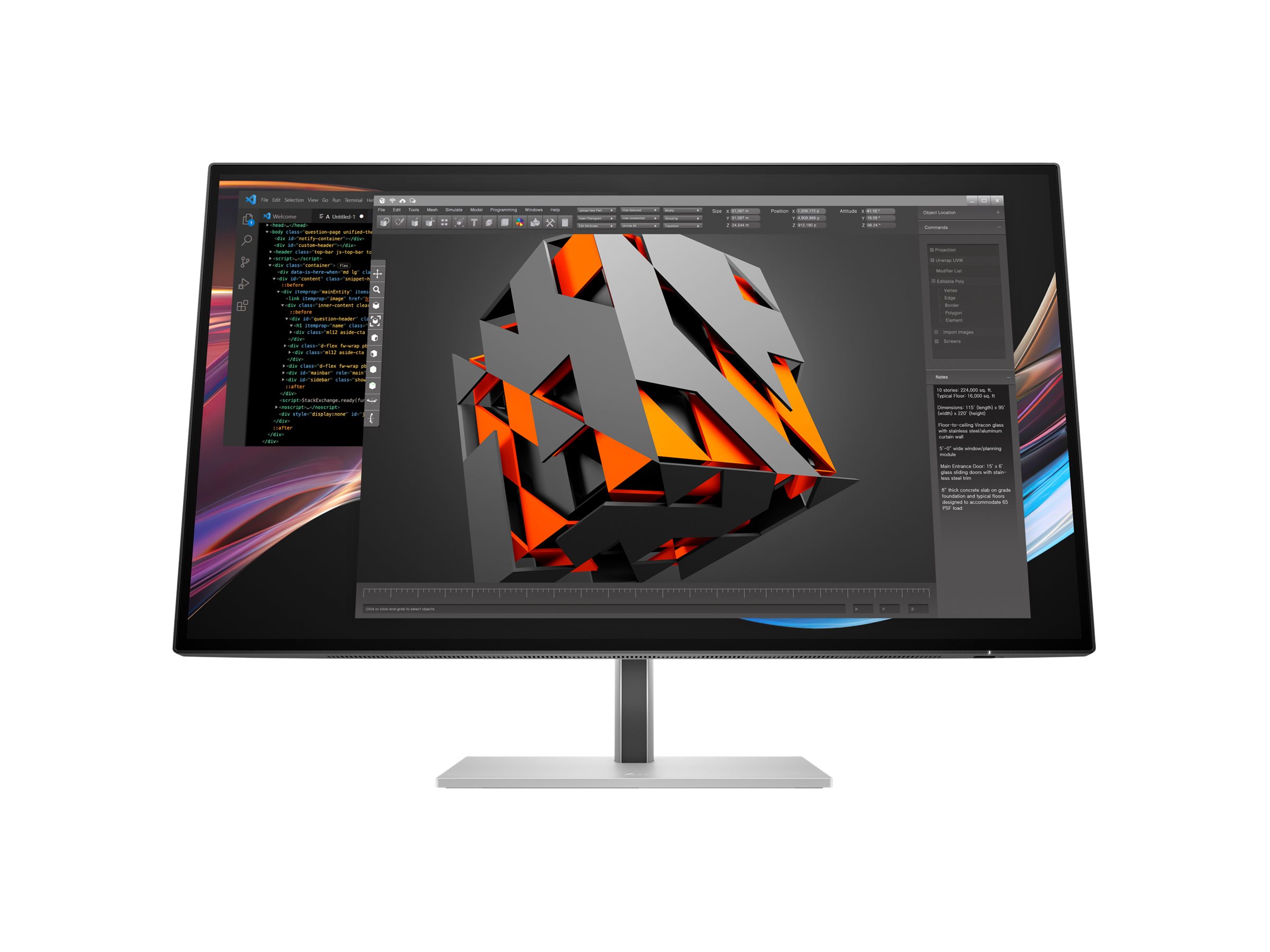 HP Series 7 Pro 727pk 27" 4K UHD IPS Black Thunderbolt 4 Monitor Schwarz, Silber