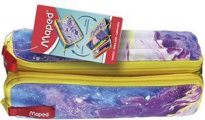 Maped Doppel-Schlamper-Etui XXL FANCY "ROSA MARMOR" dreieckige Form, mit XXL-Öffnung, 2 wendbare Seiten: - 1 Stück (932803)