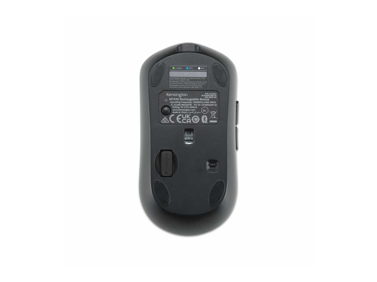 Kensington MY430 EQ Kabellose Maus 6 Tasten Bluetooth 2,4 GHz Wiederaufladbar Schwarz