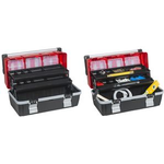 allit Werkzeugkoffer McPlus Alu >C< 22, PP, rot/schwarz aus Polypropylen, 2 Cantilevertabletts, 3 innenliegende - 1 Stück (457021)