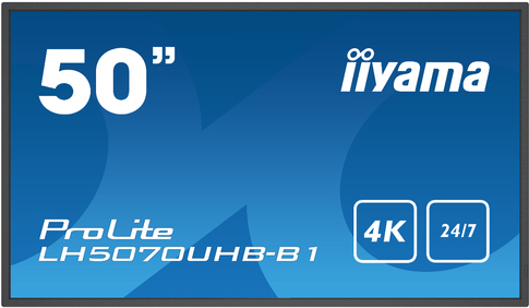 liyama Ultra Slim Line LH5070UHB-B1 Signage Display 125,7 cm (49.5" ) 4K UHD, VA-Panel, 700 cd/m², 24/7, Android [Energieklasse G] (LH5070UHB-B1)