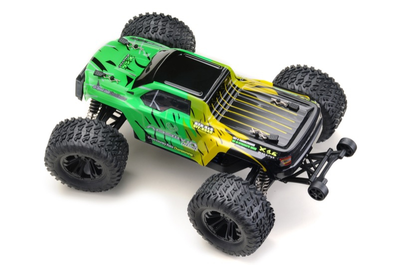 Absima MINI AMT 1:16 Brushed Elektro Monstertruck 4WD RtR Schwarz Gelb Grün