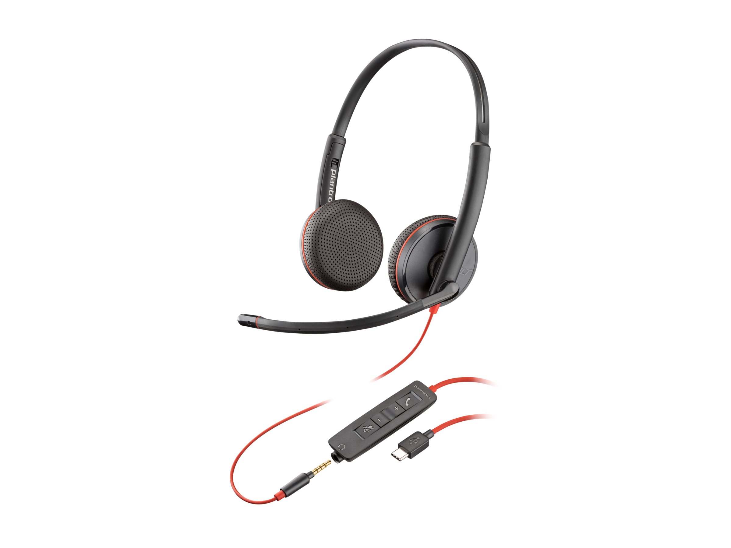 HP Poly Blackwire C3225 On-Ear Headset 3,5 mm Stecker USB-C Schwarz