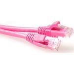 ACT Pink 10 meter U/UTP CAT6 patch cable snagless with RJ45 connectors. Cat6 u/utp snagless pk 10.00m (IS1810)