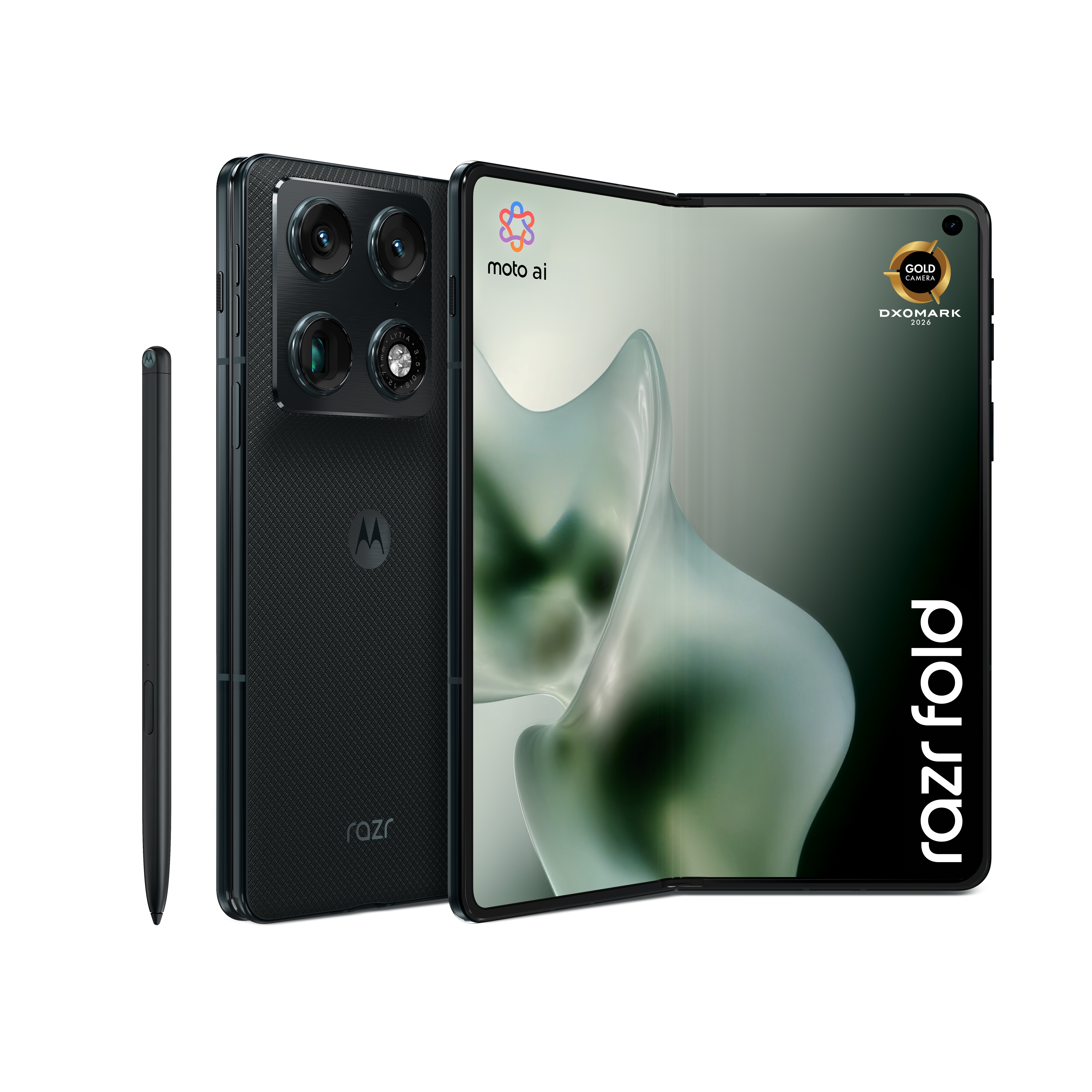 Motorola Razr Fold 5G Dual-SIM Smartphone 16 GB RAM 512 GB 8.09" Android 16 Schwarz, PANTONE Blackened Blue