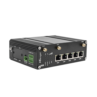 Milesight IoT UR35-L04EU-W Ind. Cellular Router Wi-Fi 4 Schwarz