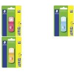 STAEDTLER Radierer-Spitzer-Kombi 511 SE, neon-orange 2in1: Spitzdose & Radierer, für Stifte bis 8,2 mm Durch - 1 Stück (511SE-F4BK)