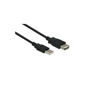 Verlängerung USB 2.0 Stecker A an Buchse A, schwarz, 15cm, Good Connections® (2511-OF01S)