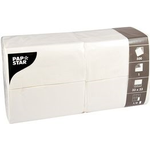 PAPSTAR Bistro-Servietten, 330 x 330 mm, 2-lagig, weiß Uni-Servietten, 1/8 Falz, eingeschweißt, - 1 Stück (17999)