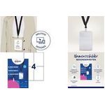 AVERY Zweckform Namensschild-Tasche, 148x105 mm, Textilband transparent, aus PVC-freiem Material, mit 3-fach Lochung (4834)