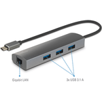 Renkforce RF-3374952 Schnittstellen-Hub USB 2.0 Type-C 1000 Mbit/s Schwarz - Grau (RF-3374952)