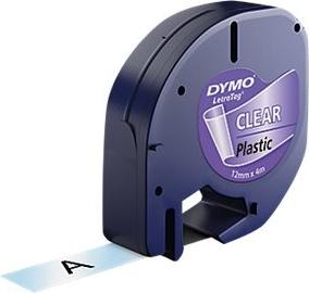 DYMO LetraTag Etikettenband S0721530 12 mm x 4 m Schwarz auf transparent