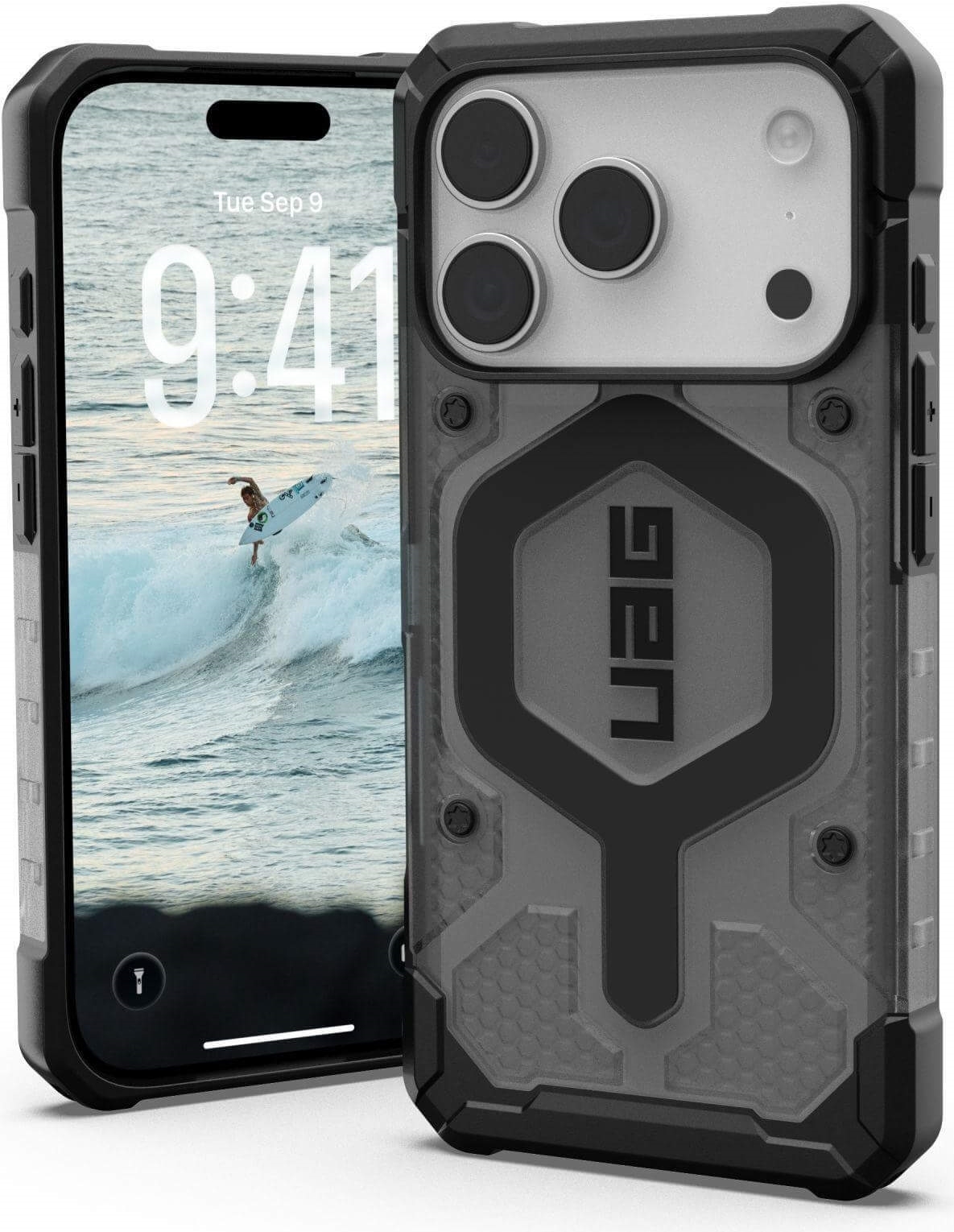 UAG Urban Armor Gear Pathfinder MagSafe Case | Apple iPhone 17 Pro | ash (grau transparent)/schwarz | 114551113140 (114551113140)
