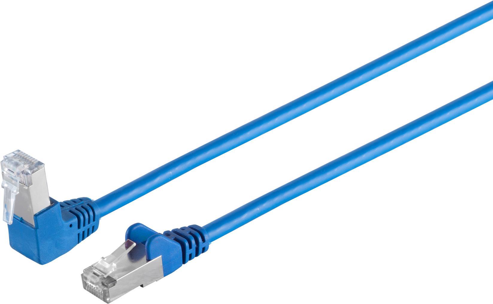 S/CONN maximum connectivity Netzwerkkabel-Patchkabel, cat 6, S/FTP, PIMF, Winkel-gerade, blau, 2,0m (08-64031)