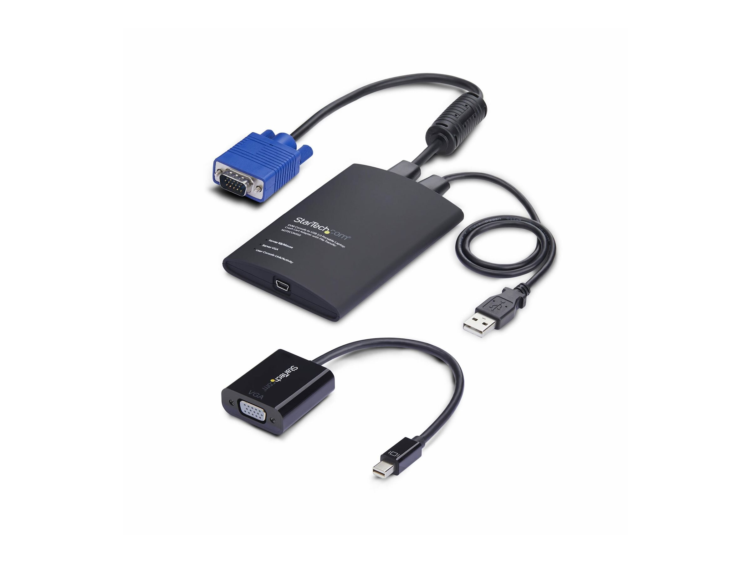 StarTech.com Laptop Crash Cart Adapter, USB/VGA/Mini DisplayPort KVM-Konsole, 1920 x 1200 Pixel, Schwarz